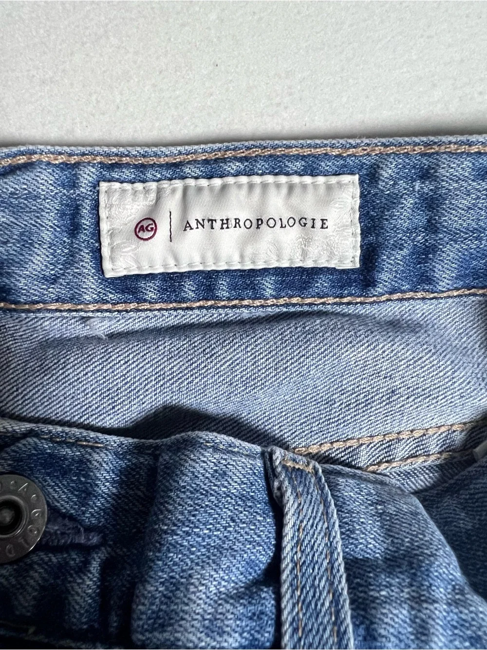 AG Anthropologie Womens Slim Straight Blue Denim Jeans- Nolan Ankle